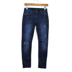 RtA Distressed Women's Classic Skinny Jeans Size 25 Distressed Dark Wash Cotton